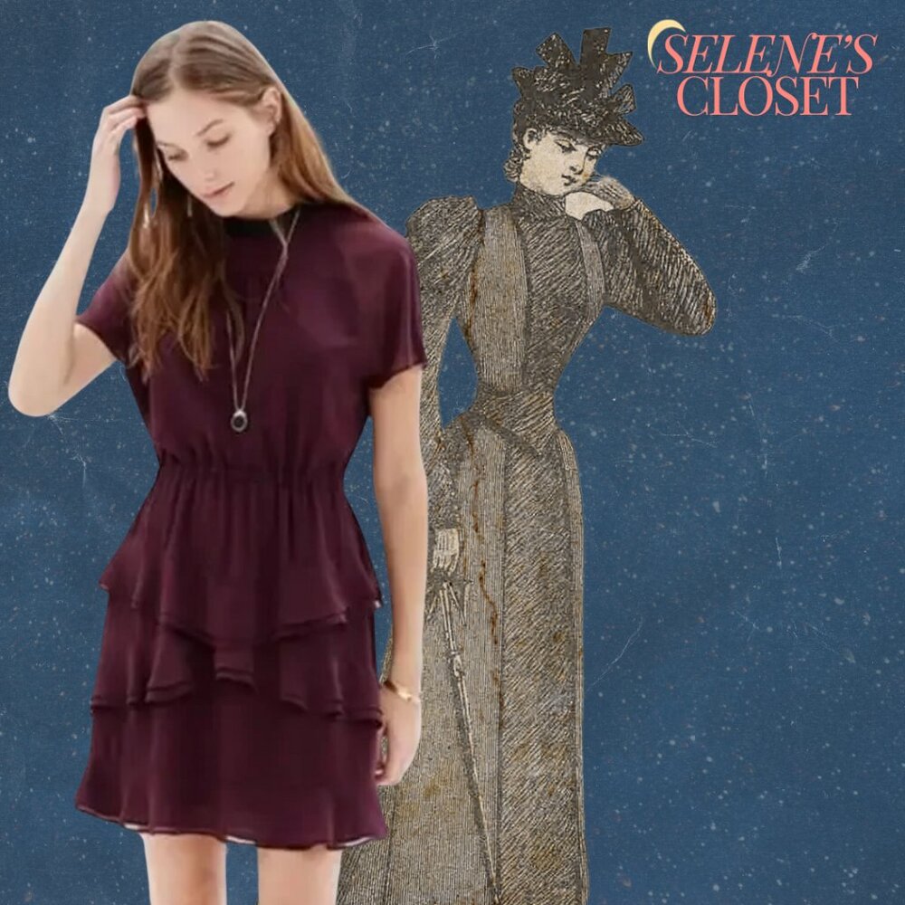 [She’s Vintage Spirit] Madewell Radiant Plum Tiered Ruffle Chiffon Dress